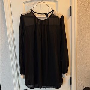 H&M Black and Cream Long Sleeve Dress